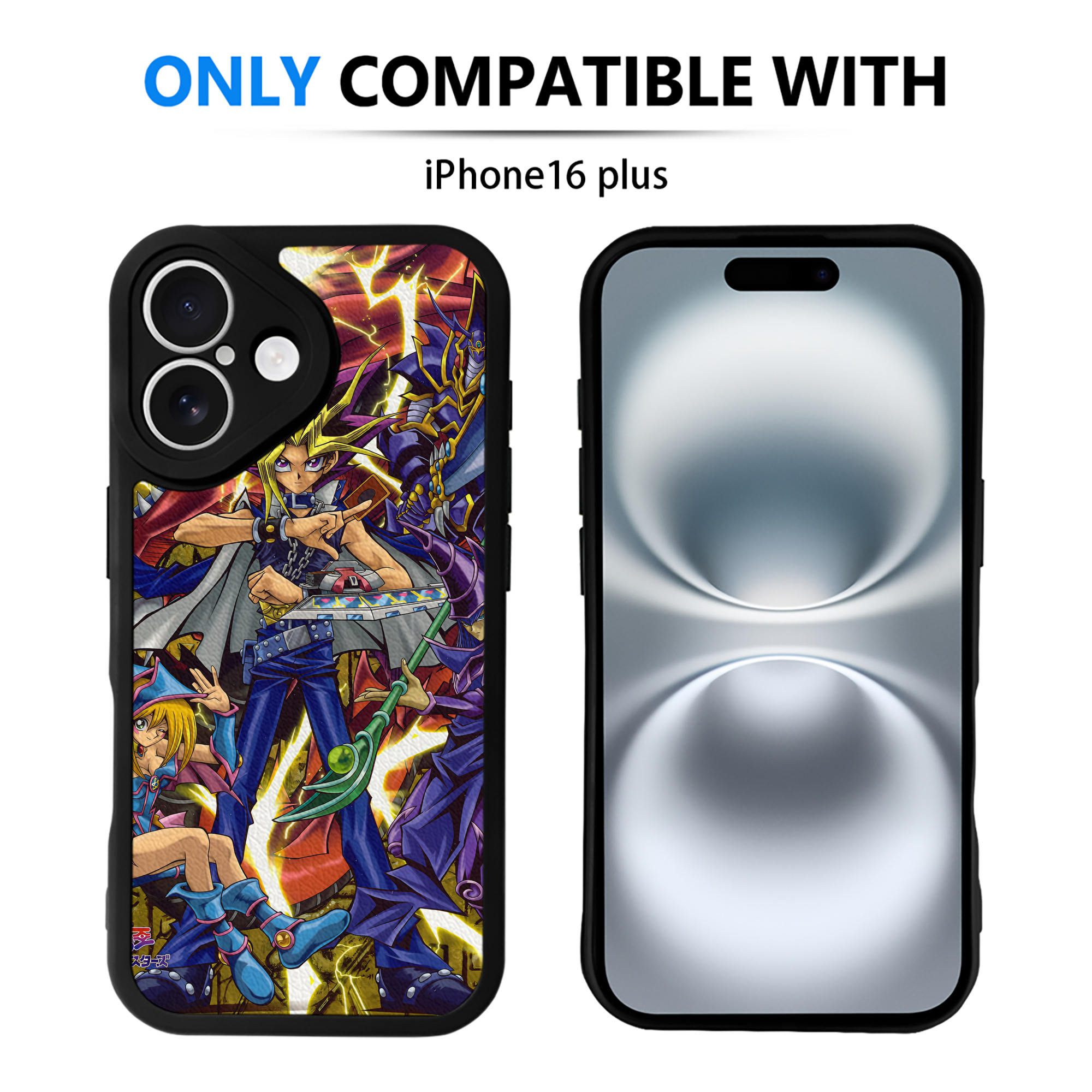 （画像用） 遊☆戯☆王 Yu-Gi-Oh! 【iPhone 16シリーズ対応】シリコンスマホケース（レザー調） 材質：シリコン